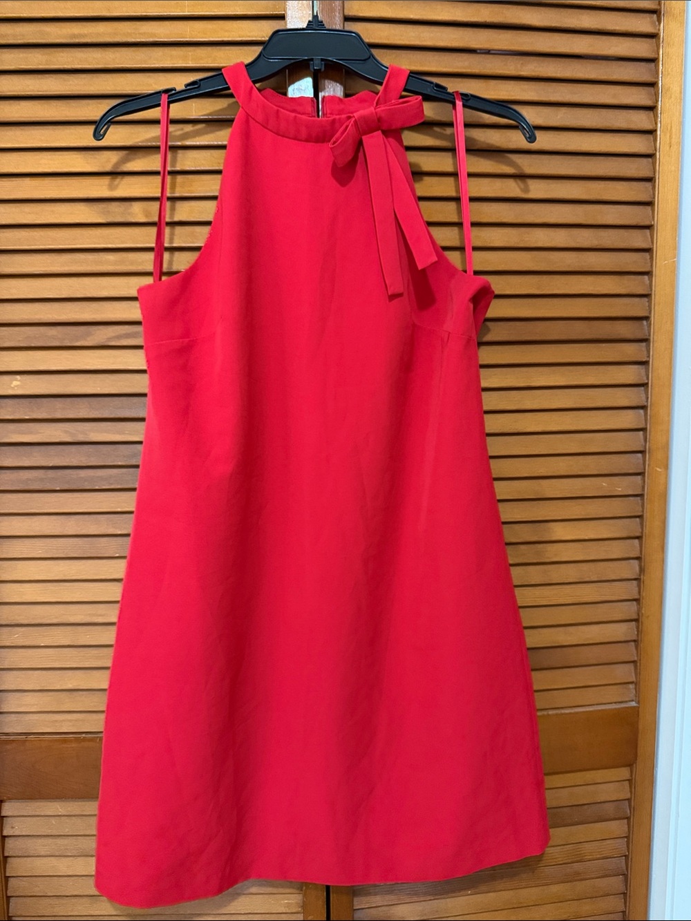 Maggy London Like New Size 14 Red Sleeveless Halter Dress with Neck Tie